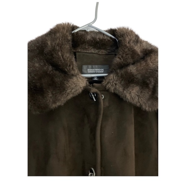 Vintage Donny Brook Suede Feel w/ Faux Fur Trim & Lining Woman’s Winter Coat 1X - Picture 5 of 11
